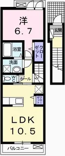 アヴニール ラ シャンブル【2階】の間取り