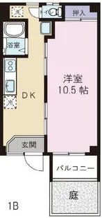 ランドスクエア本陣【1B号室】の間取り