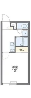 レオパレスハイツあい【1階】の間取り