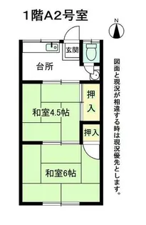 萬寿美荘【1-A2号室】の間取り