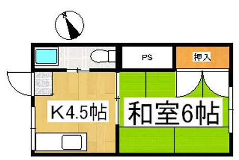 アパルト藤【1階】の間取り