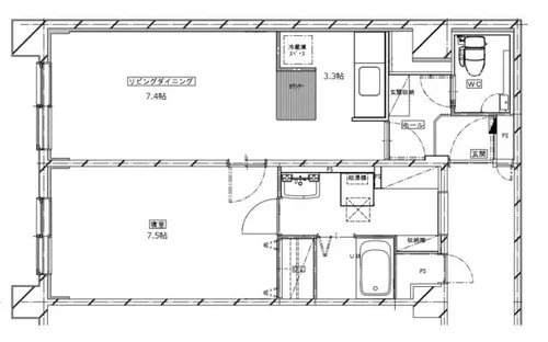 しんたくハイツ南大通S【3階】の間取り
