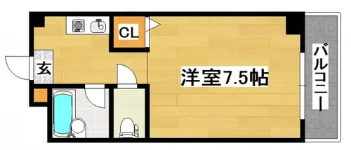 ウィンディ大浦【106号室】の間取り