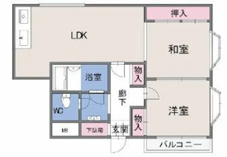 ウィステリア旭ヶ丘【302号室】の間取り