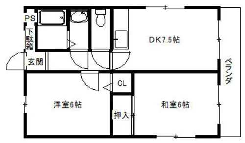 ロイヤル阪神【303号室】の間取り