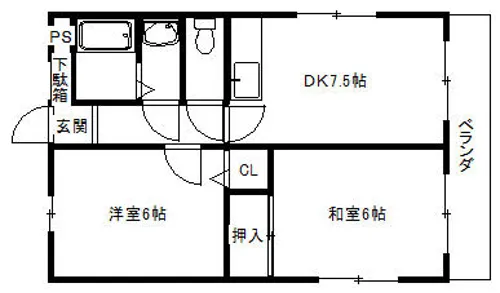 ロイヤル阪神【303号室】の間取り