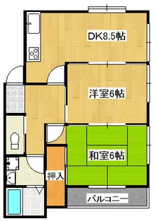 Jシープレス寺前【201号室】の間取り