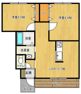 シャーメゾンヒルズ【1階】の間取り