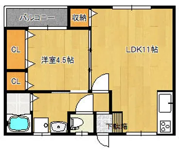 MAYUMIハイツ10番館指月【202号室】の間取り