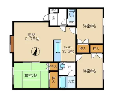 ビレッヂ中沼【101号室】の間取り