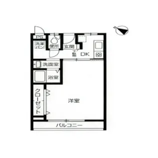 シャトル岩園【203号室】の間取り