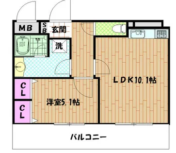 朝日プラザツインテージ神戸EAST【9階】の間取り