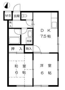 芦屋ニューハイツ【1階】の間取り