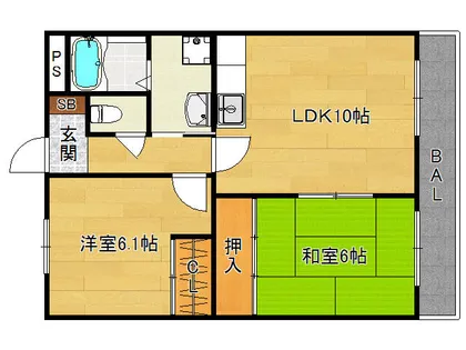 ローズガーデン【3階】の間取り