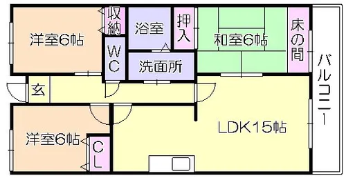 ルネス国分【6階】の間取り