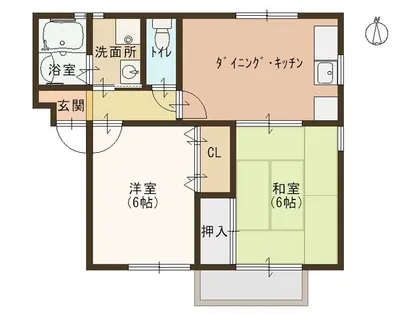 兵庫県姫路市香寺町香呂【アパート】の間取り