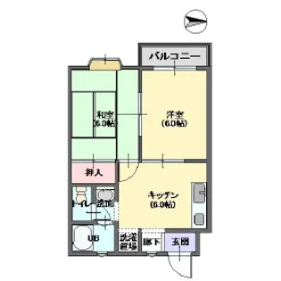 大阪府四條畷市楠公1丁目【アパート】の間取り