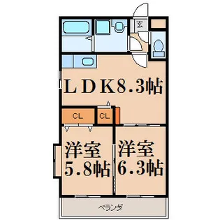 ビレッジ若草【305号室】の間取り