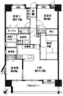 エバーライフネアシティ筑紫野【15階】の間取り