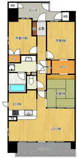 ファミールヴィラ紀伊田辺D棟【201号室】の間取り