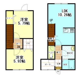 ワールドステージ B【2号室】の間取り