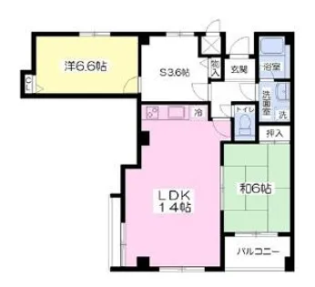 大阪府箕面市牧落5丁目【マンション】の間取り