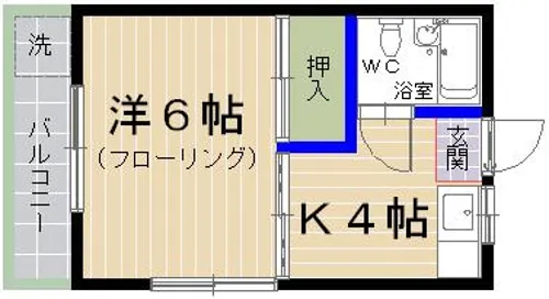 コーポ赤いきつね【201号室】の間取り