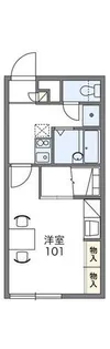 レオパレスリバーサイド美園【1階】の間取り