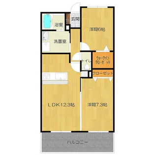 ボンヌ・シャンス【202号室】の間取り