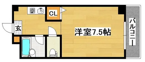 ウィンディ大浦【105号室】の間取り