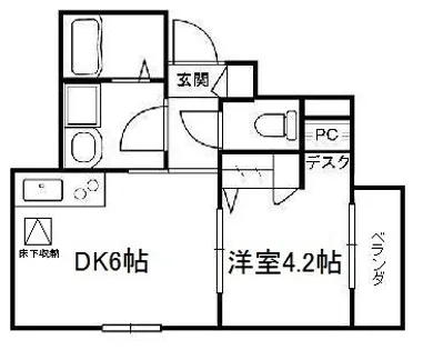 アイヴォリー【1階】の間取り