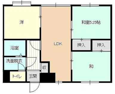 ハイツ福来【3階】の間取り