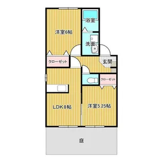 クレッシェンド黒崎公園横B棟【104号室】の間取り