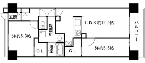 リビオ堺ステーションシティ【10階】の間取り
