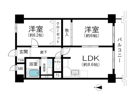 大阪府大阪市中央区鎗屋町2丁目【マンション】の間取り
