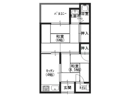 罧原荘B棟【B-7号室】の間取り