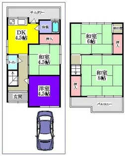 大阪府大東市北条4丁目【一戸建】の間取り