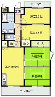 リバーサイドTANI【603号室】の間取り