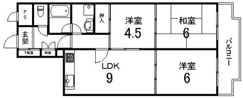 京都府京都市南区久世上久世町【マンション】の間取り