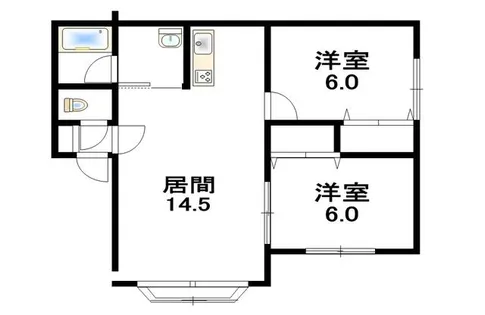 モデュロール西野Ⅰ【203号室】の間取り