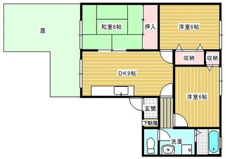 ウィンディア穴生【101号室】の間取り