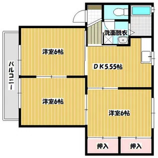 グリーンパルク都府楼B棟【2階】の間取り