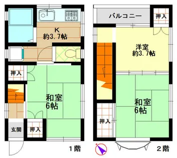 兵庫県神戸市長田区腕塚町1丁目【一戸建】の間取り