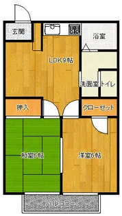 ビューハイツ油屋【1階】の間取り