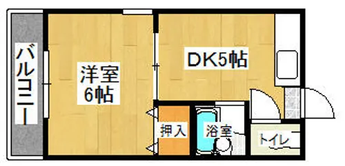 ハッピーハイツ津古【202号室】の間取り