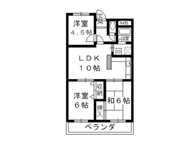 ドメール久米田【2階】の間取り