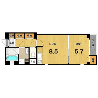 フェリシエ二条東洞院【4階】の間取り