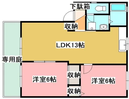 エクレール八枝A【101号室】の間取り