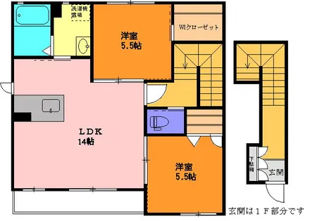 エバーグリーン津森Ⅲ A棟【2F号室】の間取り