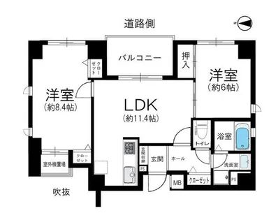 グランドシーズ天満橋【8階】の間取り